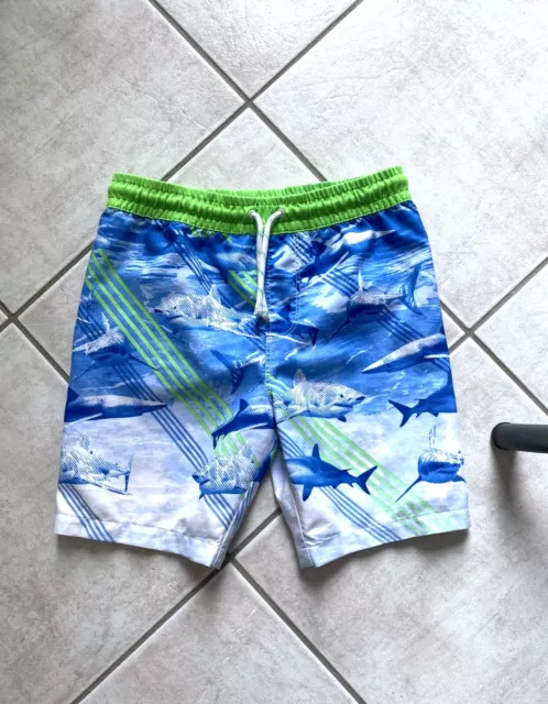 Boys Size 7 Boardies Boardshorts Board Swim Board Shorts Blue Green White Sharks