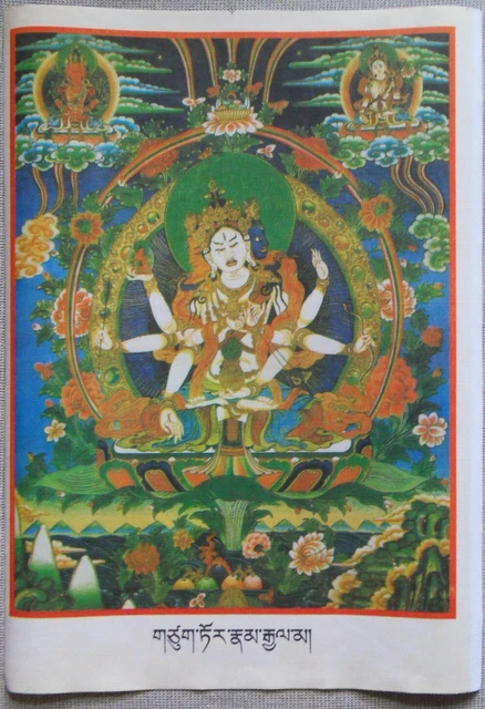 Thangka-bild Usnisavijaya Mutter aller Buddhas Tibet bouddha Dharma
