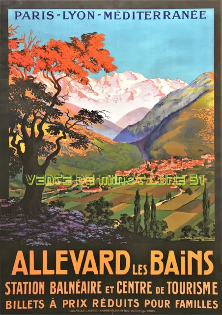 Allevard les Bains 38 Isère - PLM   1900 - affiche plastifiée