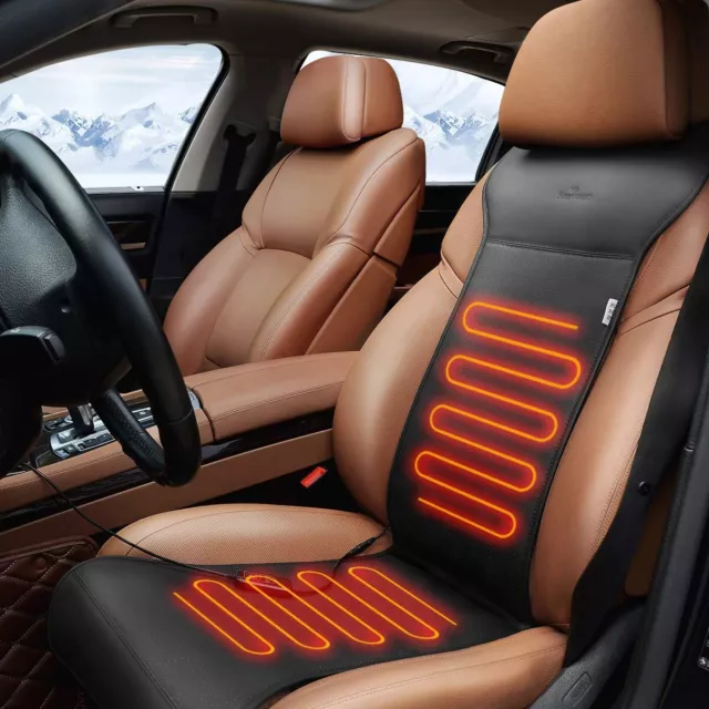 KINGLETING Heated Car Seat Cover Cushion Universal 12V Heater Warmer Winter Pad