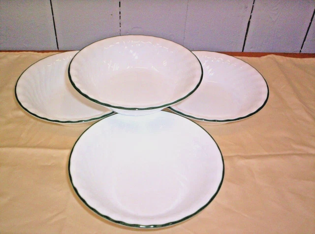 New estate Corelle Callaway Ivy Swirl Green Trim Cereal Bowl 4