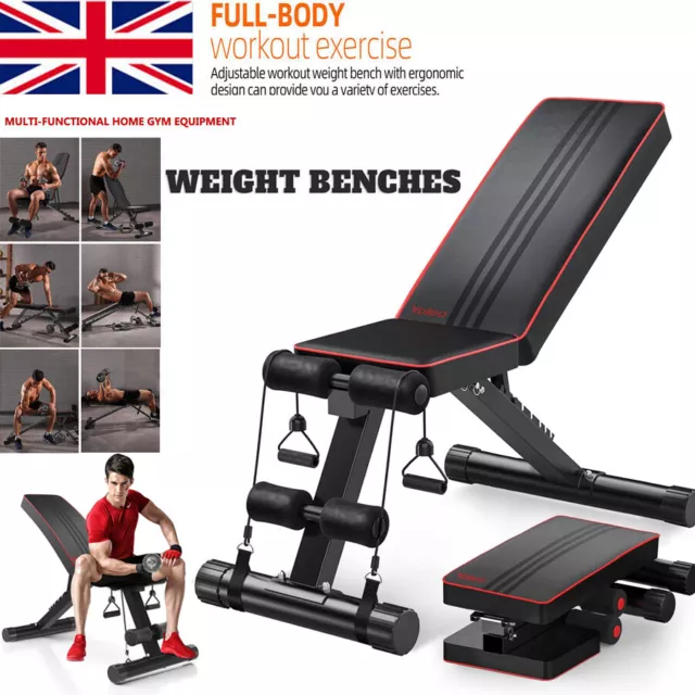 Foldable Dumbbell Bench Weight Training Fitness 7 Incline Adjustable Workout Gym