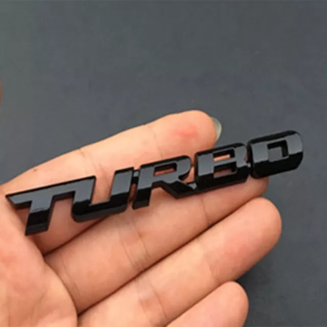 Black 3D TURBO Logo Car Sticker Metal Emblem Badge Decal Car Styling Accessories