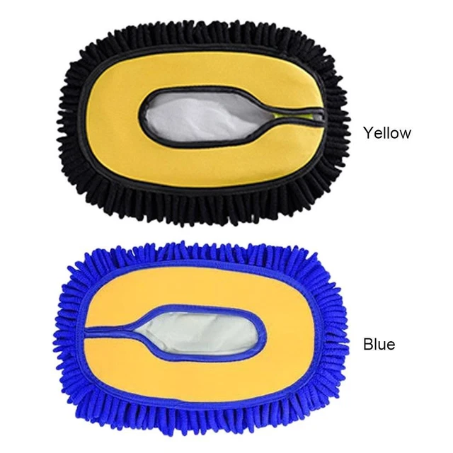Car Detailing Brush Chenille Car Mop Head Wipe Mop Auto Accessory (Blue)