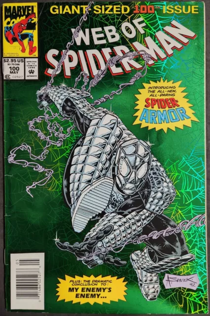 Web Of Spider-Man 100 1st App Spider Armor Newsstand Edition Marvel Comics 1993