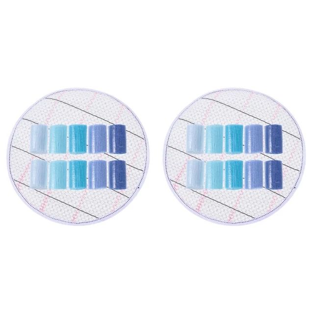 2 set lana corta filo tappeto acrilico chiusura filato gobeling blu