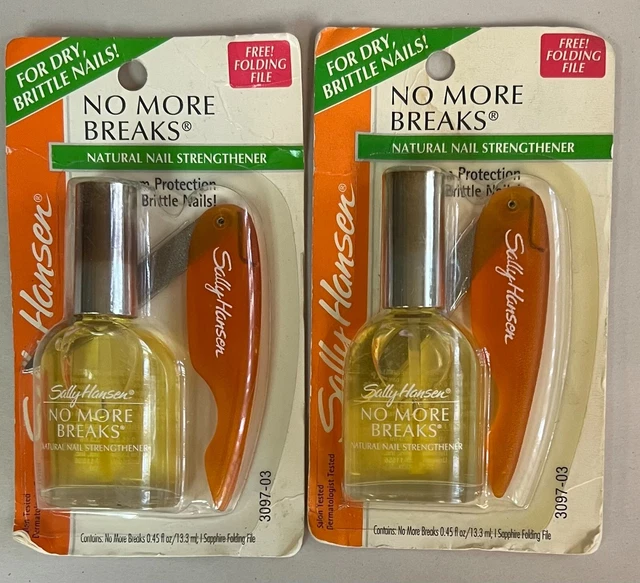 2 Sally Hansen No More rompe fortalecedor de uñas + lima de uñas 3097-03 por favor leer