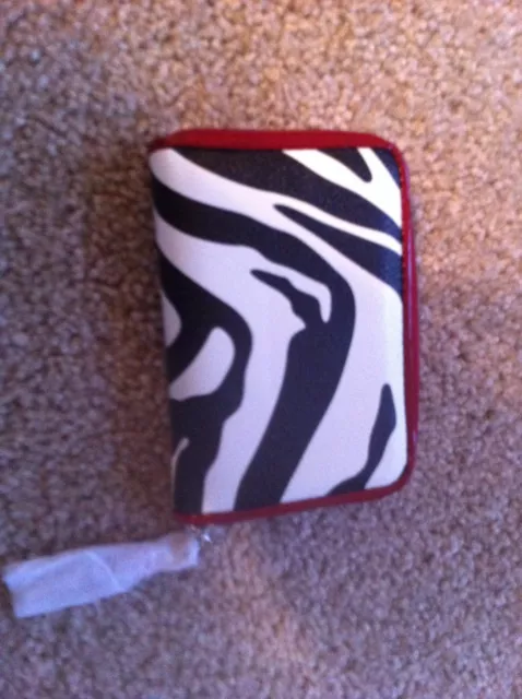 Brand New Grace Adele Elegant Zip Purselet Zebra Clip On