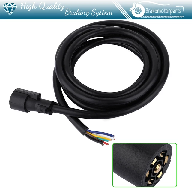 7WAY TRAILER CONNECTOR Plug 15ft Cord 7Pin Wiring Harness for Truck