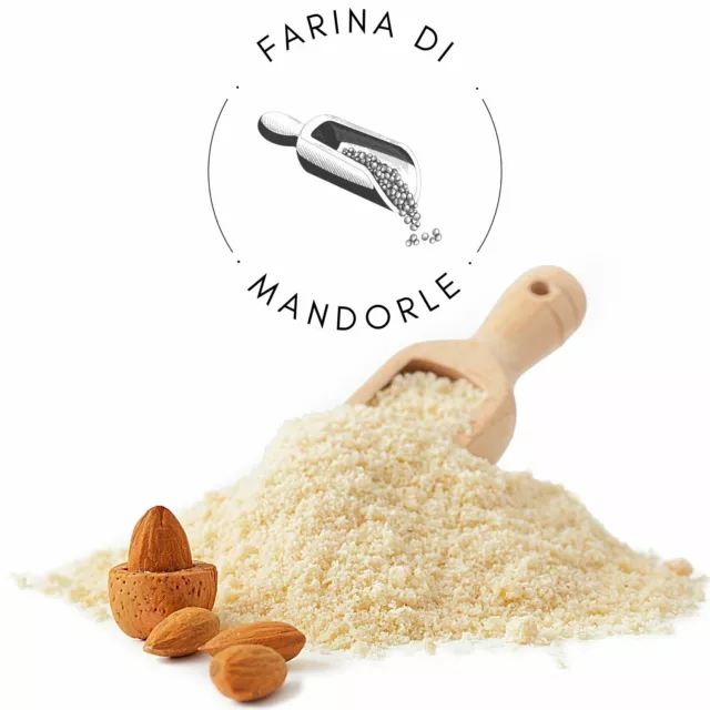 Farina di Mandorle pelate sgusciate dolci ITALIA qualità superiore NO ARMELLINE