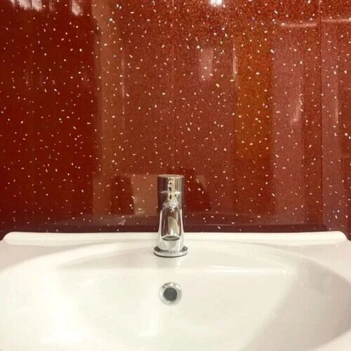 REVESTIMIENTO DE PARED ROJO BRILLANTE 250mm 250mm X 2700x 8mm x grueso| PANELES DE DUCHA