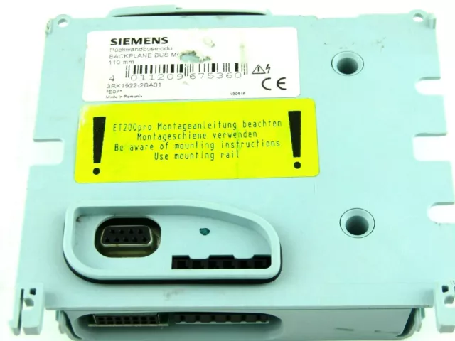 Siemens 3RK1922-2BA01 Backplane Bus Module, 110 mm, 3RK19222BA01