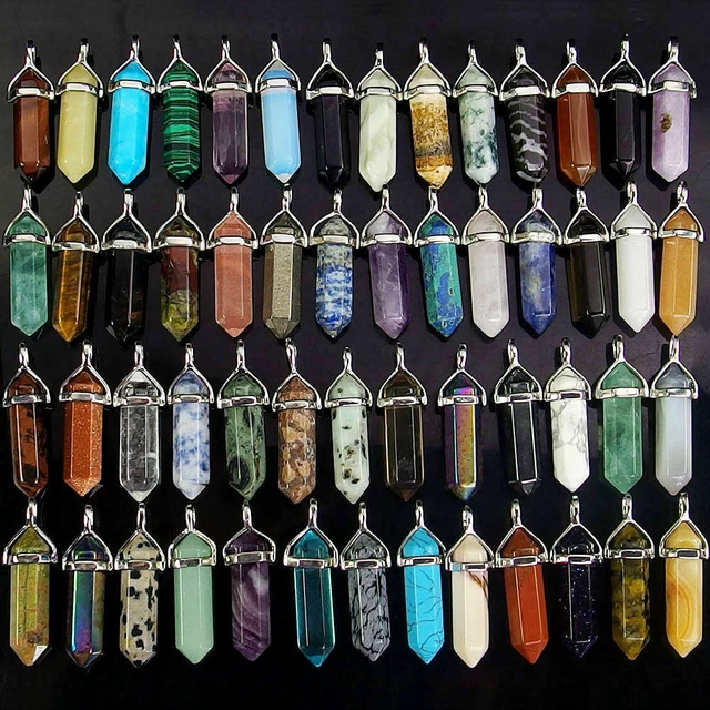 Natural Quartz Crystal Healing Point Chakra Cut Gemstone Pendant Reiki Necklace#