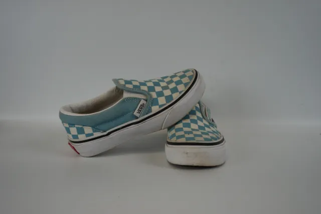 Vans off the wall Childrens Slip ons. Blue/White Vans Checkered. Size  11.5