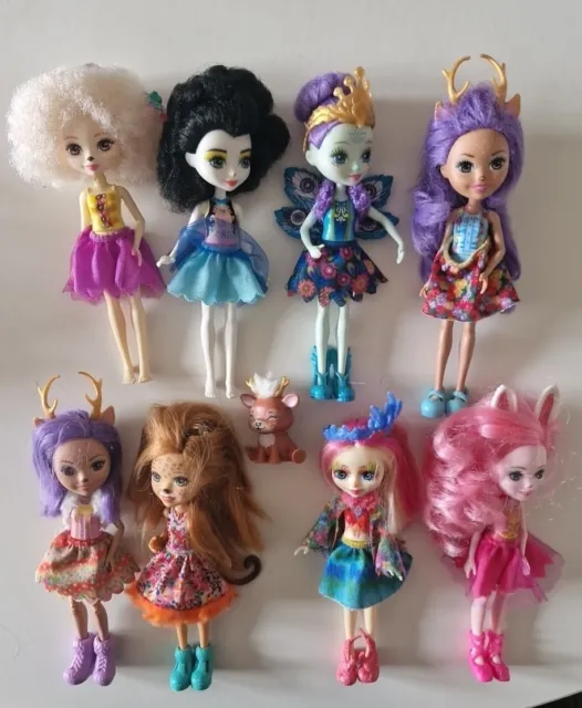 🌈💜 8 enchantimals  Poupées Mattel et animal