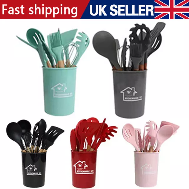 12Pcs Silicone Kitchen Utensils Cookware Set Non-stick Baking Cooking Spoon Tool