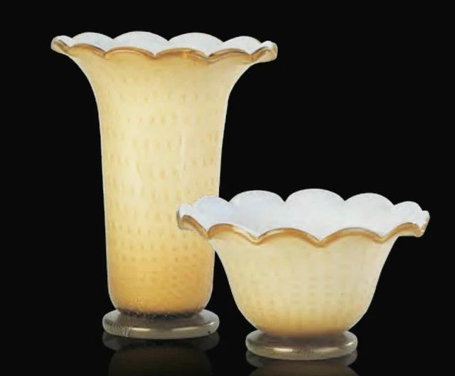 6 verres à vin murano rouge emaillé or fleurs rubis