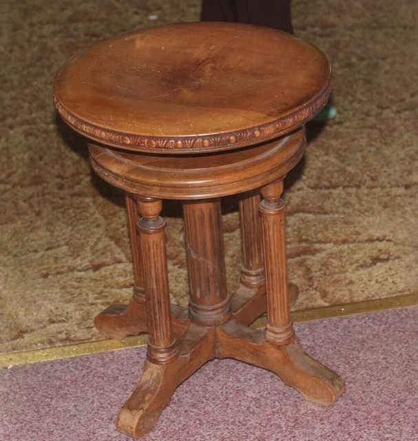 Antique Vintage Piano Stool Adjustable