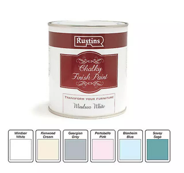 Rustins- Quick Dry Chalky Finish Matt Furniture Paint -All Colours 250ML / 500ML