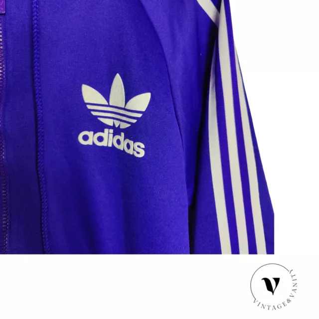 Adidas Originals Old School Full Zip Jacket Purple Mens Size Medium Logo Graphic 3