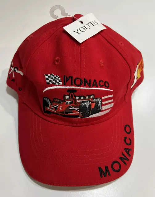 Monaco Grand Prix Formula One F1 Red Hat Adjustable Cap Youth Team Junior Hat