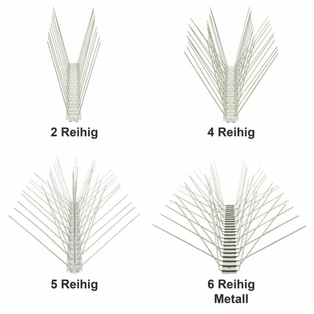 Taubenspikes Taubenabwehr Taubenabwehr Edelstahl V2A + Kunststoffleiste