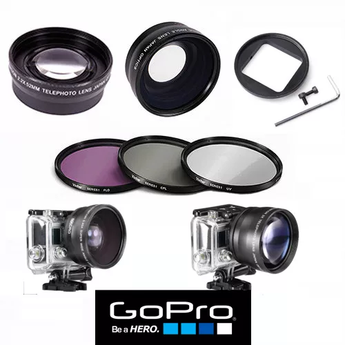 Gopro Hero 10 Gopro 11 Fisheye Lens+Macro Lens +Telephoto Zoom Lens + Filter Kit