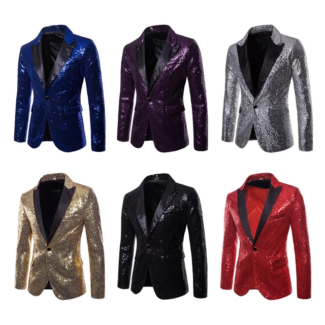 Men's Paisley Suit Jacket Blazer Stylish One Button Slim Fit Floral Tuxedo Party