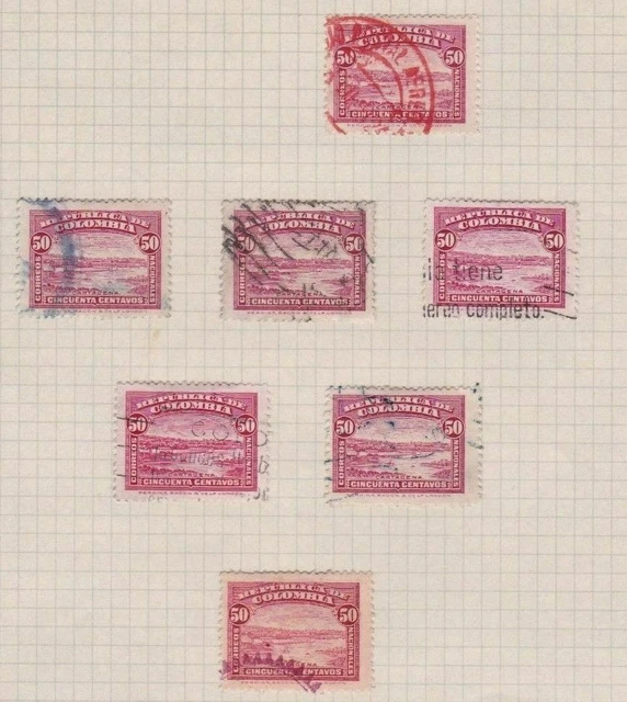 COLOMBIA 1917 PORTRAIT 50c  STAMPS STUDY   REF 5349