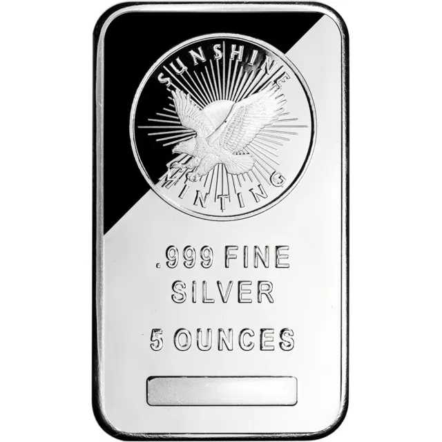 5 oz. Silver Bar - Sunshine Minting - .999 Fine