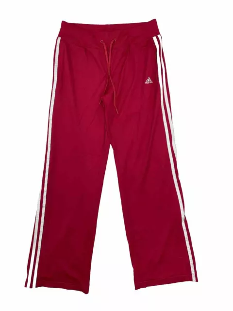 Adidas Women's Track Pants Size Medium Barbie Pink 3 Stripes Y2K Mesh Athleisure