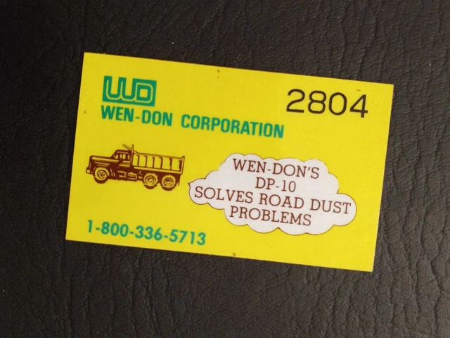 Nice Rare Wen-Don With Serial Number Coal Mining Sticker