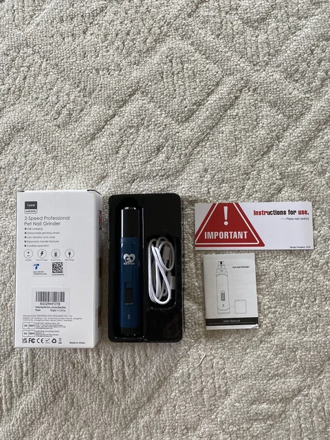 Casfuy Dog Nail Grinder Upgraded Professional 2-Speed Rechargeable Nail Trimmer.