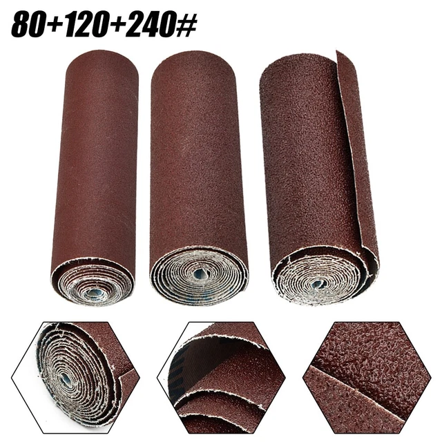 Cintura levigatrice tessuto Emery 3 rotoli 3,28 piedi tessuto smery 80-240 grana nuovissima