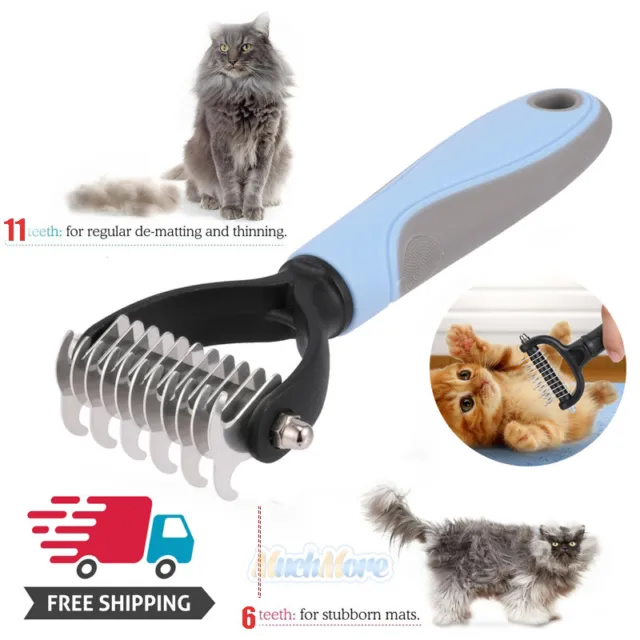 Pet Dog Cat Hair Fur Shedding Trimmer Grooming Dematting Rake Comb Brush Tool US