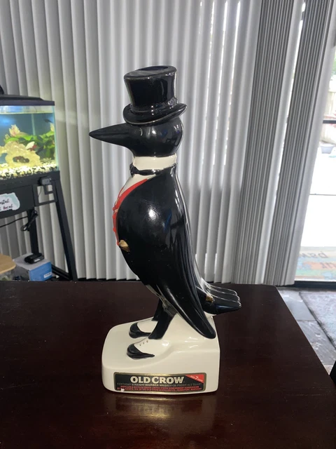Vintage Old Crow Porcelain Ceramic Figurine Kentucky Bourbon Whiskey Decanter