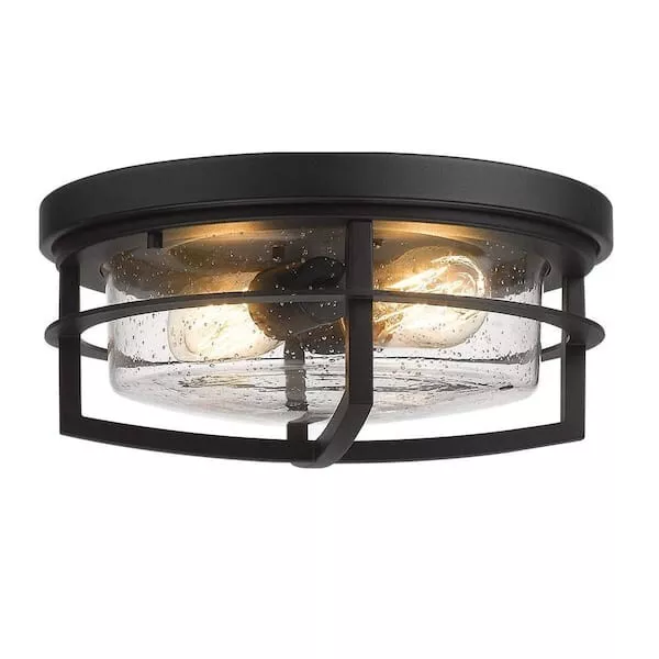 Zeyu 13" Ceiling Light Fixture, Industrial Flush Mount Ceiling Light Farmhouse