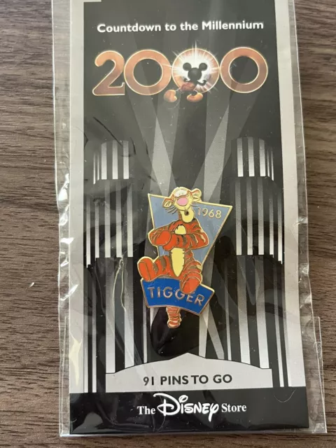 Disney Store Pin Countdown To The Millennium 2000 Tigger 1968 #92 New On Card 3