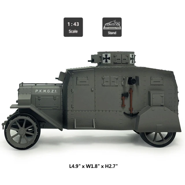 143 WWI ATLAS Ehrhardt Straßenpanzerwagen EV/4 Metal Militärfahrzeug