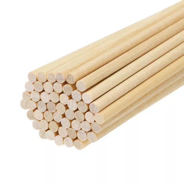 Round Wood Sticks 5/32"x6" Dowel Rod Unfinished Hardwood Stick Craft 50Pcs