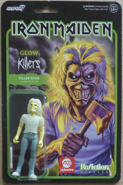 Iron Maiden Killers Killer Eddie (Glow) figure. Super 7 ReAction figures.