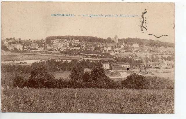 MONTMIRAIL - Marne - CPA 51 - vue generale 2, prise de Montcoupot