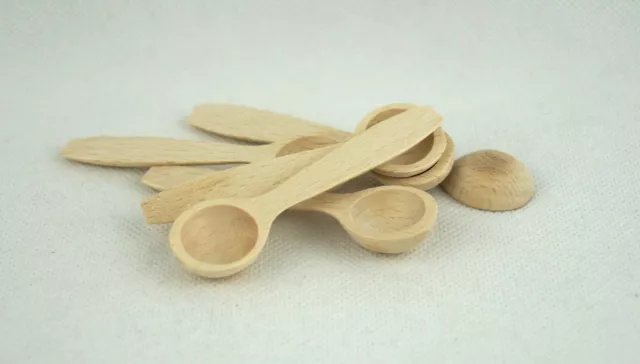 piccolo MINI CUCCHIAIO DI LEGNO scoop sale zucchero 8 cm lotto da lavoro 50.250 3