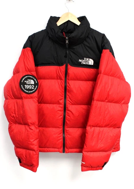Men's THE NORTH FACE 1992 30 Years Of Nuptse Red Down Padded Coat UK L E34