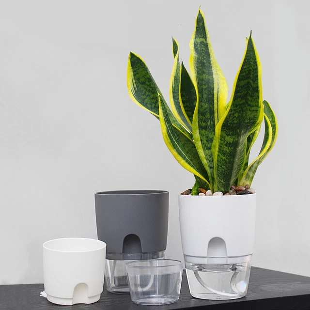 2 Layer ABS Flowerpot Self Watering Plant Container w/Water Tank (10.5cm) 6