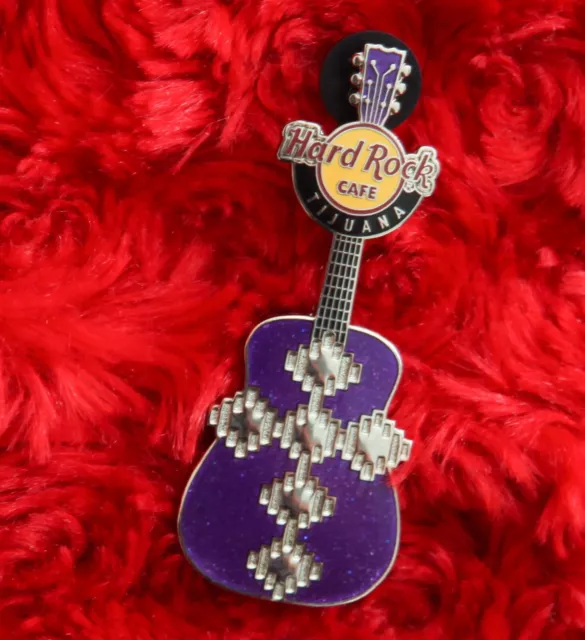 Hard Rock Cafe Pin TIJUANA Cross Guitar Series purple hat lapel logo mexico