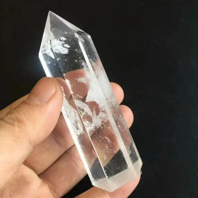 1X Natürlicher Quarz Kristall Stab Punkt Stein Heilt Bergkristall Klare Stein DE
