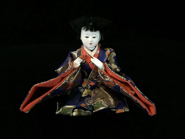 J0536 Japanese HINA Doll KIMONO Man Boy Statue Vintage Okimono Interior