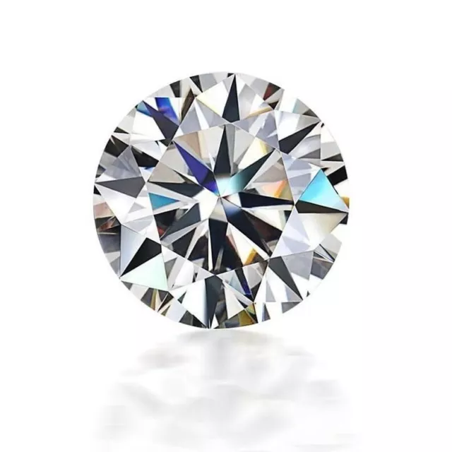 Certified 3 Ct Round Cut Natural  Diamond Grade Color VVS1/D +1Free Gift