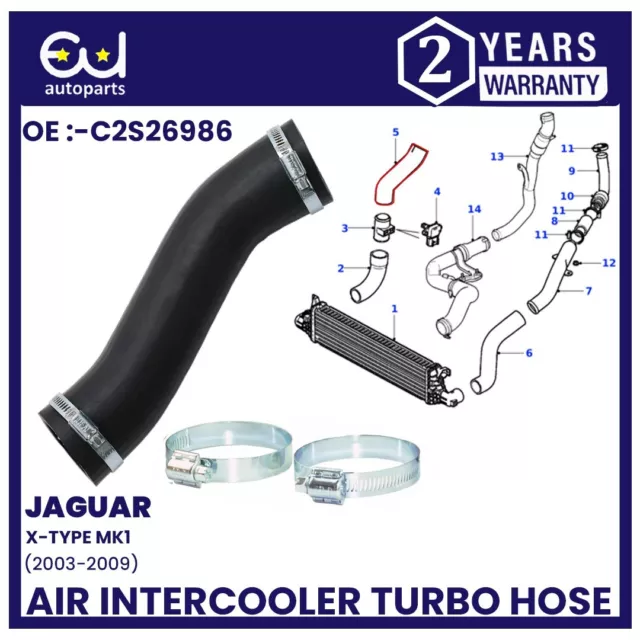 Jaguar x type clearance intercooler hose